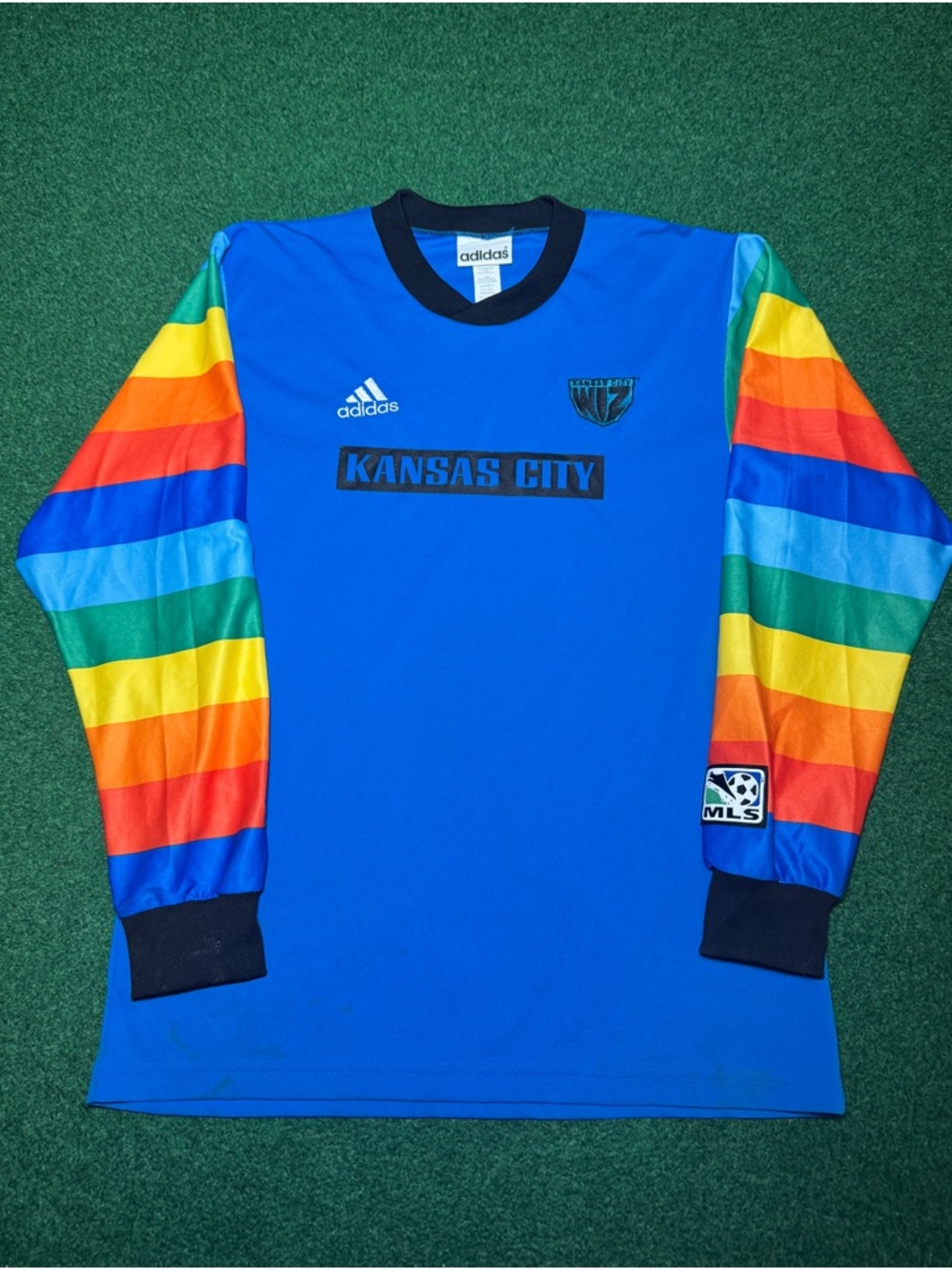 Vintage 90s MLS Soccer Jersey, Kansas City Wizards, Adidas Futbol Chiefs Medium